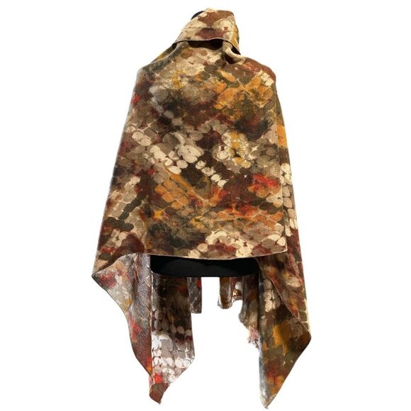 NWOT Scarf Shawl Wrap Blanket Abstract Polka Dots Warm Autumn Neutral 74" x 29" - Picture 13 of 15